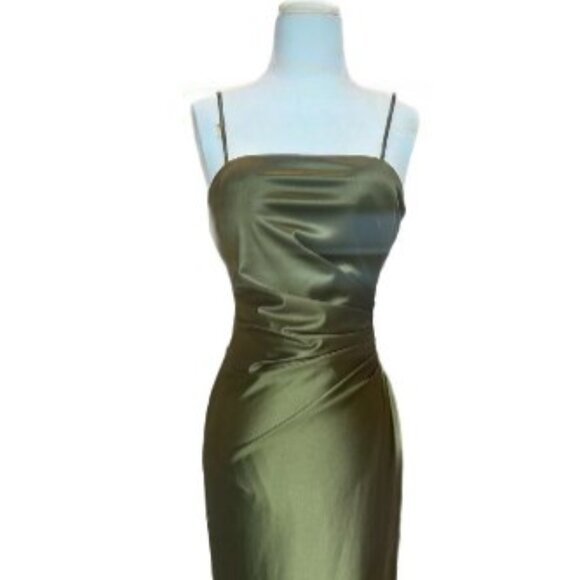 NEW LONG FORMAL SLEEVELESS SHEATH SOLID PROM DRESS W/ GATHERED WAISTLINE TC D601 - Picture 7 of 9